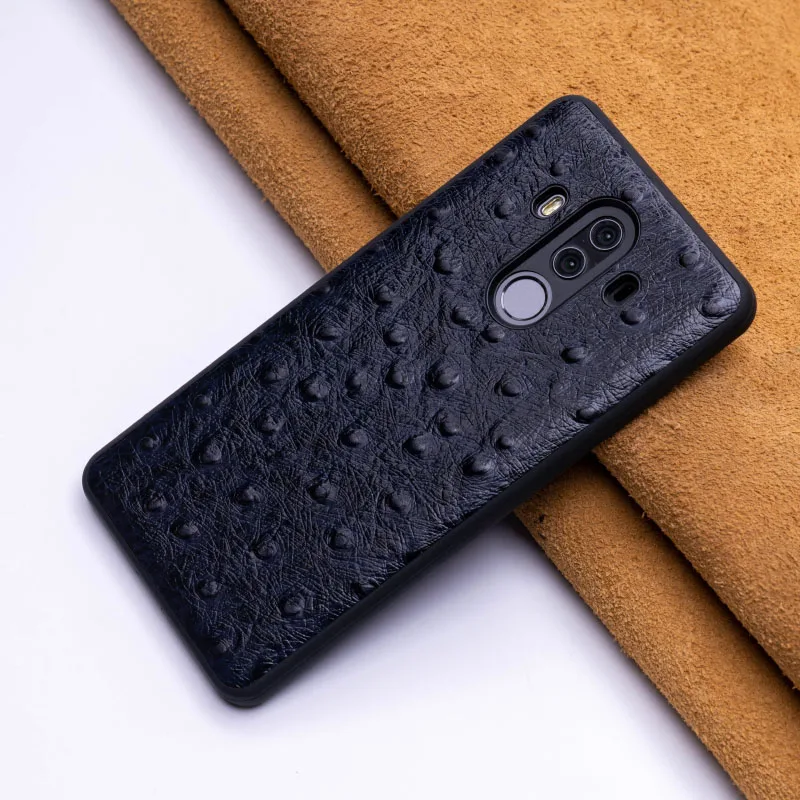 Страусиная кожа чехол для телефона huawei P10 P20 mate 20 10 9 Pro Lite чехол Nova 3 3i Мягкий ТПУ край для Honor 8X Max 9 10 lite - Цвет: Blue