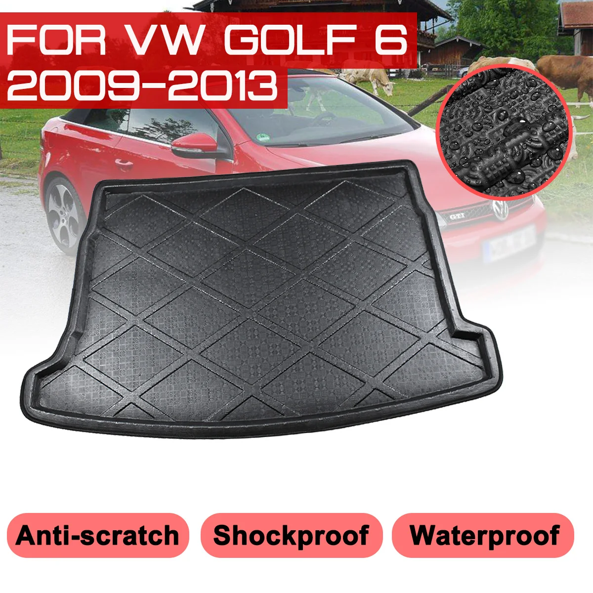 Автомобильный напольный коврик для VW Golf 6 2009 2013 задняя крышка от грязи|Напольные