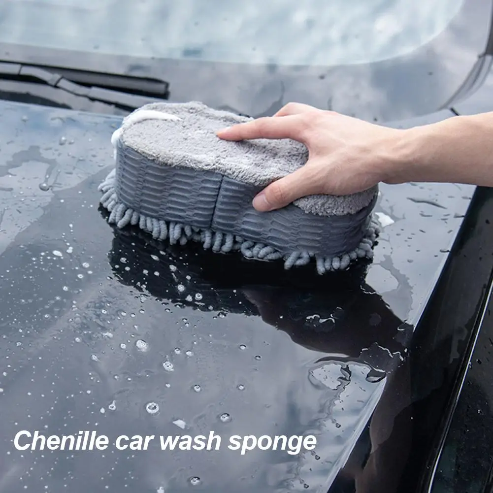 

Auto Cleaning Wash Sponge With Premium Chenille Microfiber Eco-friendly Lint Free Scratch Free Ultra Soft Car Cleaning Sponge