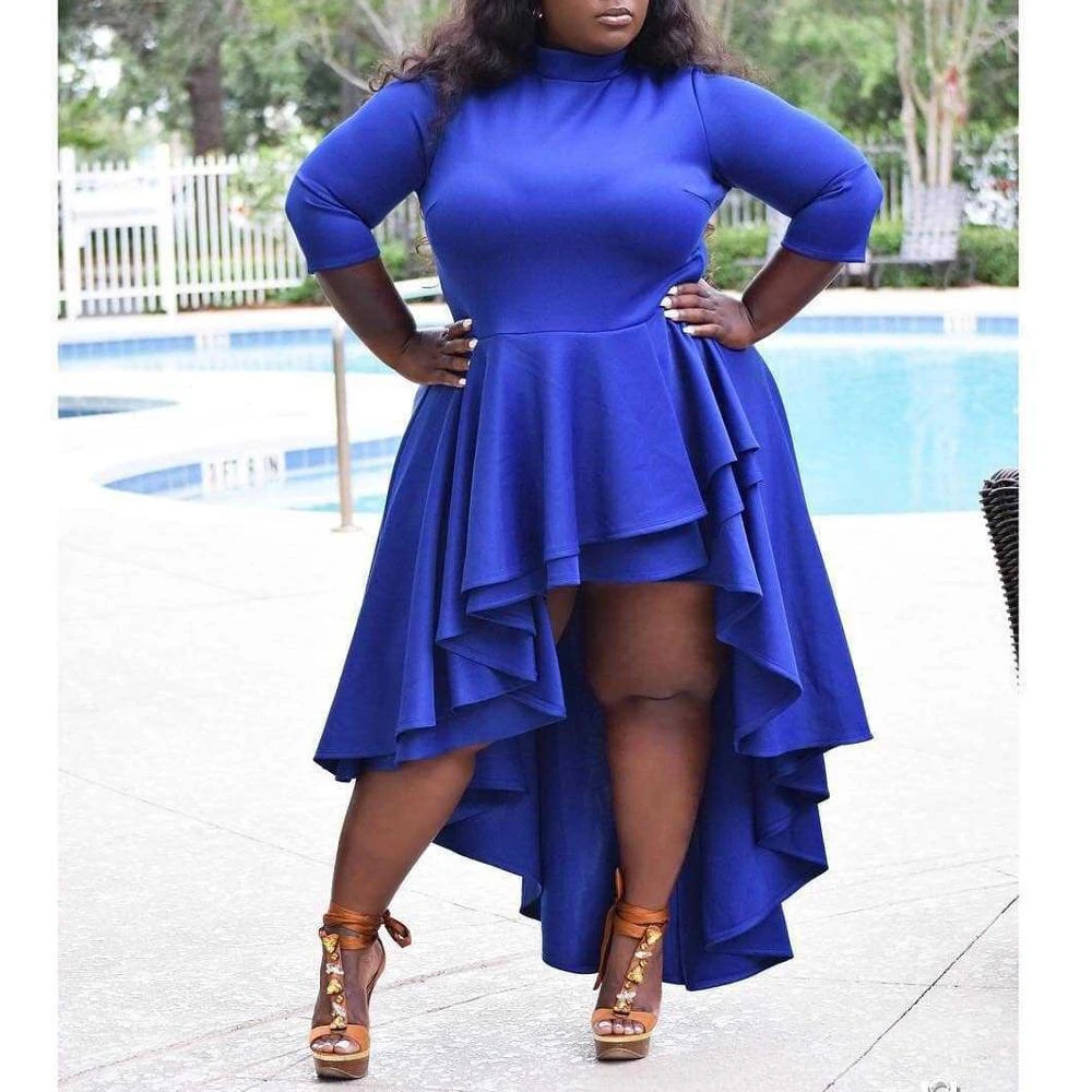 bright blue evening dress