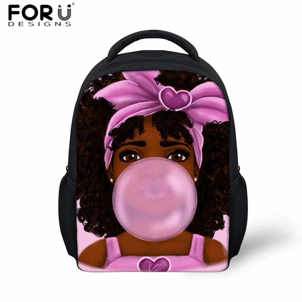 FORUDESIGNS/мини-рюкзаки для детей, для маленьких девочек, Африканский рюкзак с принтом для девочек, Kawaii, афро, маленький детский рюкзак 12 дюймов, школьный рюкзак - Цвет: Z4941F