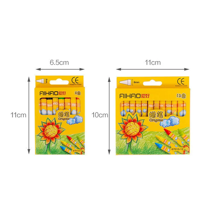 Crayons Creative Cartoon 8/12 Colors Drawing Non-Toxic Oil Pastels Kids Student Pastel Pencils Art Supplies Student Crayon Set