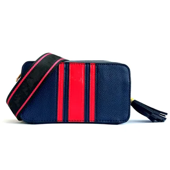 

Women Messenger Bags 2020 New Style Fashion Designer Bags Mixed Colors Tassels Shoulder Bag Wide-Strap Small Square Bag