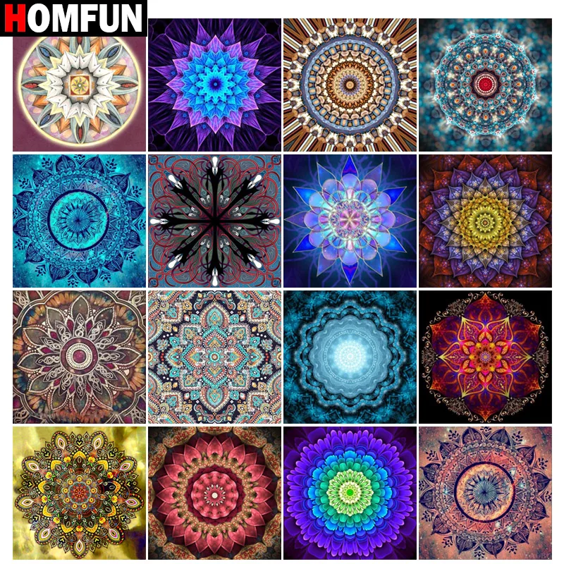 HOMFUN Diamond Embroidery "Mandala landscape" Pattern DIY 5D Diamond Painting Needlework Cross Stitch Full Drill Painting diamond painting