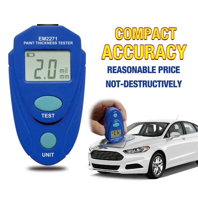 

New Upgrated EM2271 EM2271A Digital Mini Automobile Thickness Gauge Car Paint Tester Thickness Coating Meter Car Measure Tools