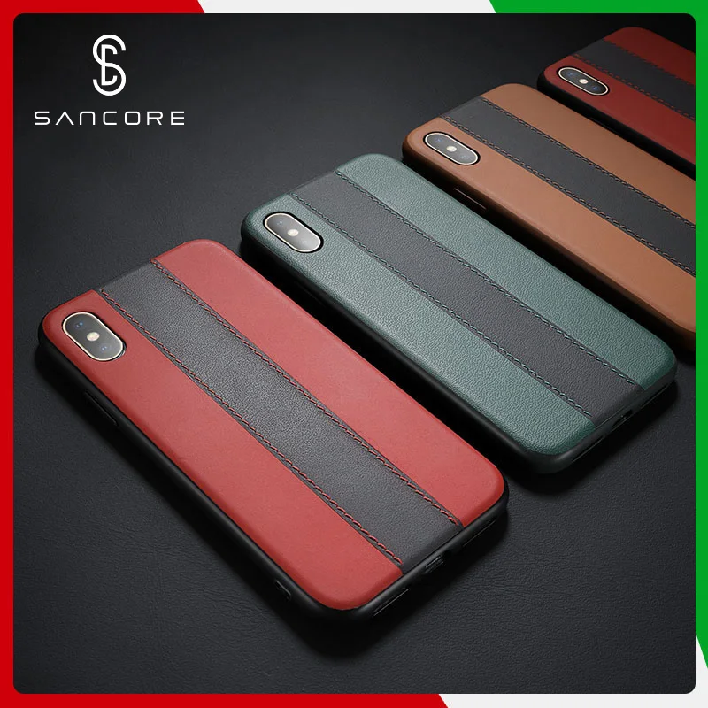 Защитный чехол Sancore из 100% натуральной кожи наппа для iPhone X XS Max роскошный