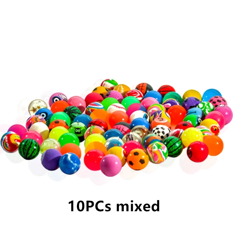 5/10pcs Funny Toy Balls Mixed Bouncy Ball Solid Floating Bouncing Child Elastic Rubber Ball of Pinball Bouncy Toys for Kids - Цвет: 10PCs