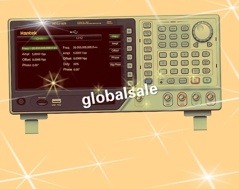 HANTEK HDG2102B произвольной формы функция генератор 2CH 20 м 16Bit 250MSa 64 памяти