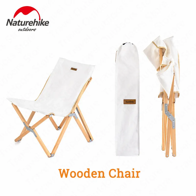  Naturehike Folding Camping Chair Wooden Ultra-light Portable Oxford Cloth for Outdoor Travel Fishin