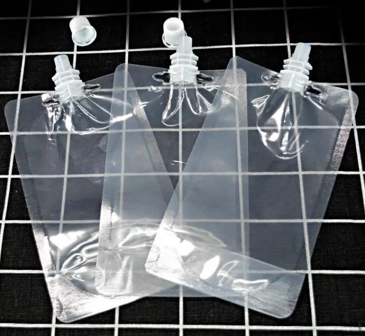100 Pack, Stand-up Plastic Drink Packaging Bag Spout Pouch for Beverage Liquid Juice Milk Coffee 3
