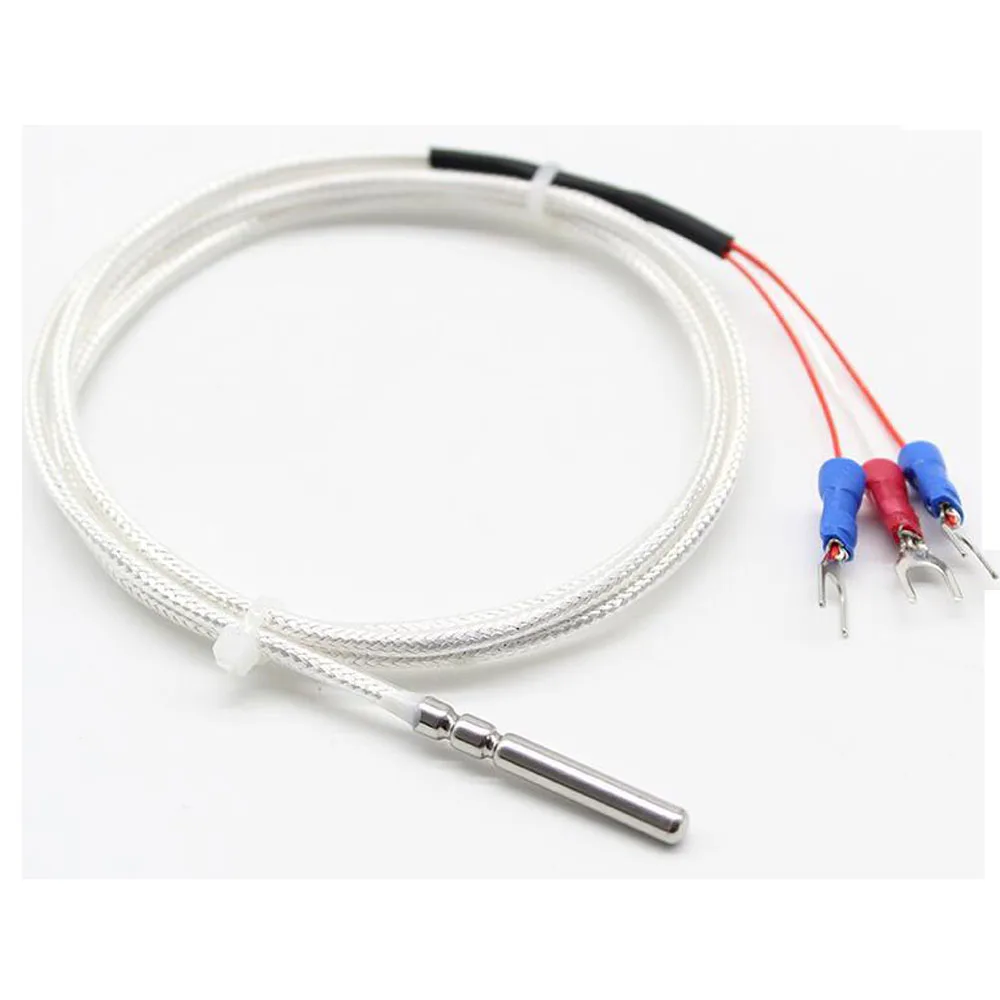 

2 Meters PT100 Cable 3 Wires Temperature Sensor with PTFE Coated Probe 30mm*4mm Length*Dia. -50-200 centigrade iSentrol