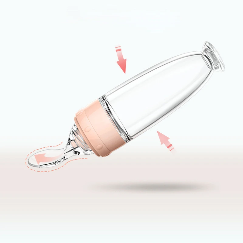 Imebaby Newborn Baby Silicone Rice Paste Bottle Baby Feeding Spoon Silicone Dropper Feeding Bottle Baby Spoon Bottle 5