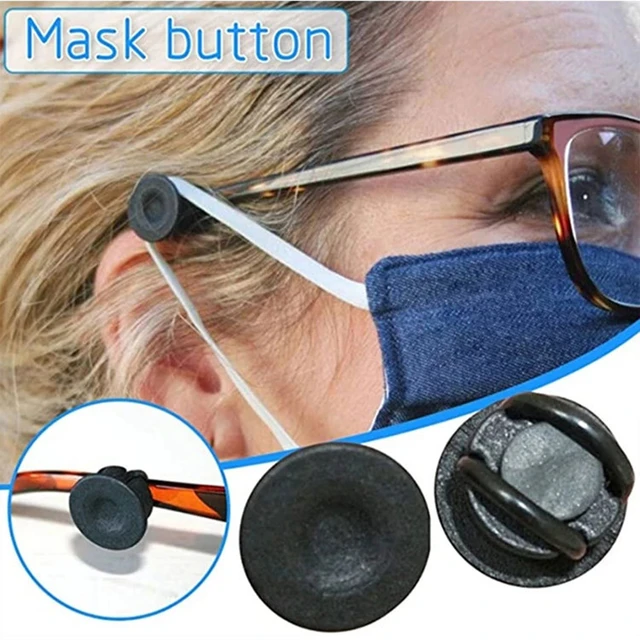 Porte-masque à boutons pour lunettes, 2 pièces, soulage la douleur