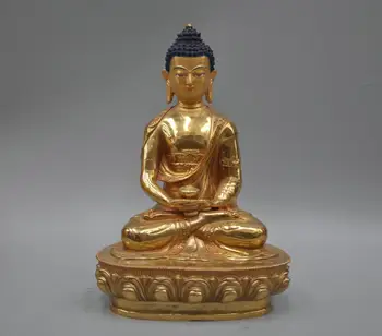 

zhao6868 11'' China Tibet Shakyamuni Amitabha Buddha Bronze Statue