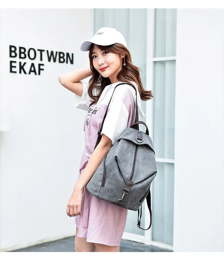 2019 Female High Quality Canvas Travel Backpack Small Waterproof Casual Women Rucksacks for Girls School Bags Shoulder Back Pack (27)