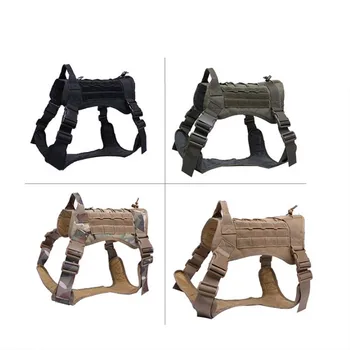 

Military Tactical Dog Harness German Shepherd Pet Dog Vest With Handle Nylon Bungee Dog Leash Harness For Small Large Dogs Puppy
