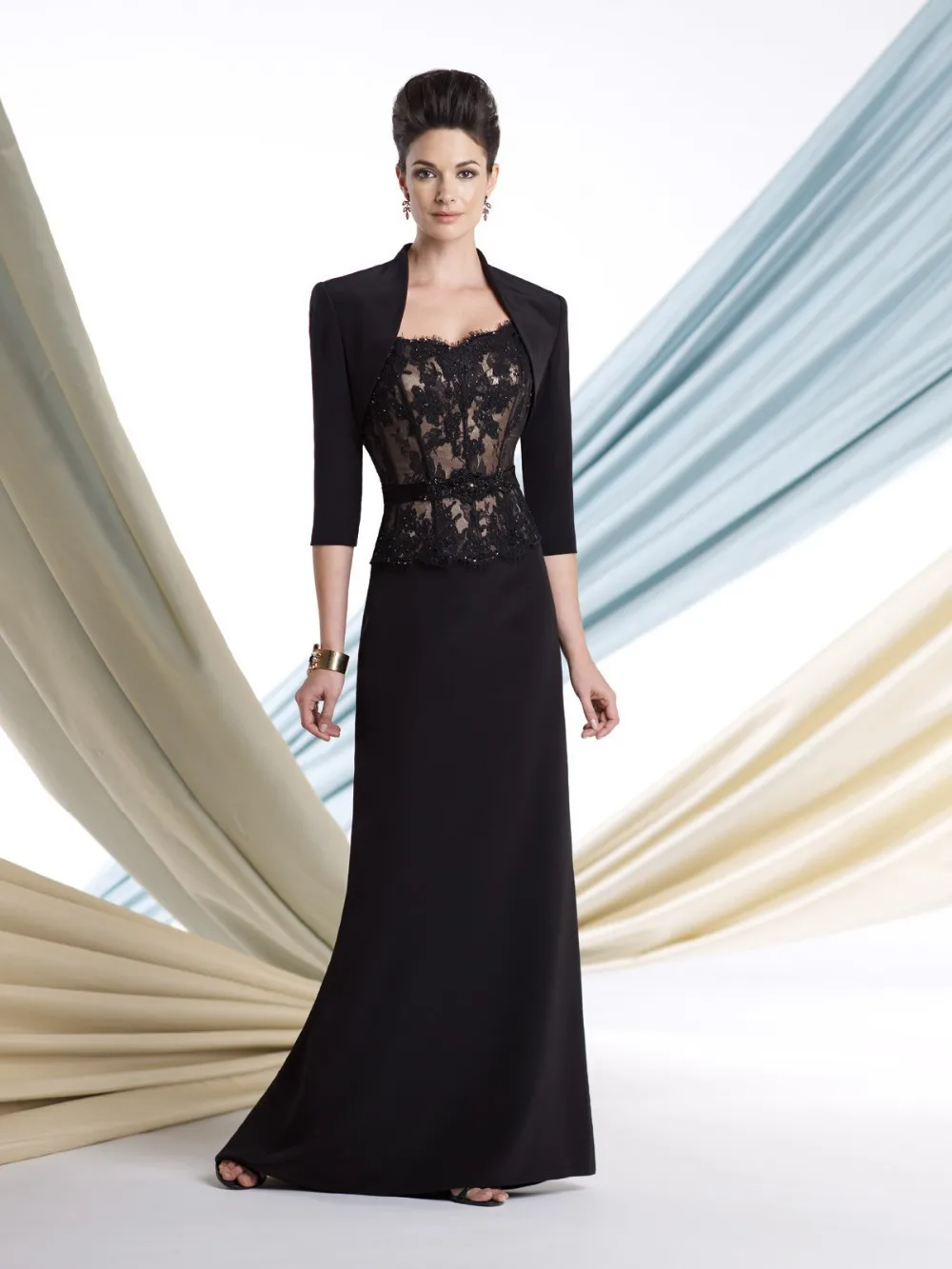 На заказ, цвета, халат de mariee vestido de noiva, элегантное кружевное платье-футляр и шифон,, длинные платья для матери невесты с жакетом