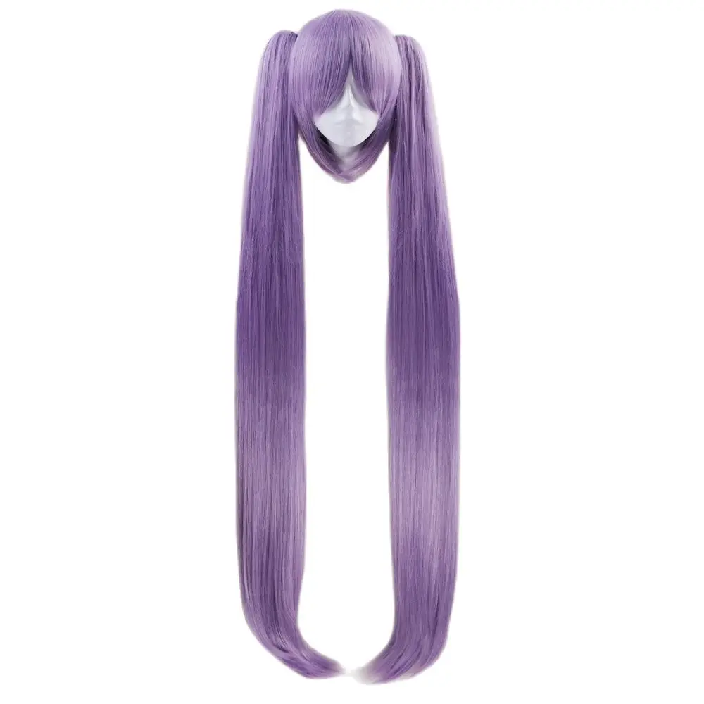 110cm FATE FGO Long Purple Wig With Two Clip On Ponytails Euryale Stheno Straight Thick Anime Cosplay Wigs For Costume Party |