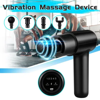 

Profession Handheld Electric Body Massage Gun LCD Digital Display 5 Speed Settings Deep Tissue Percussion Muscle Massager 2020
