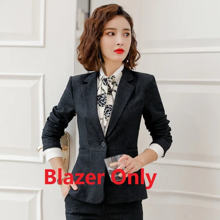 Blazer Only Высококачественный деловой женский черный Блейзер, женский пиджак с длинными рукавами, рабочая одежда, деловая одежда - Цвет: Blazer Only