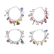 Очаровательные браслеты с милыми героями мультфильмов Стивен Кингс Чаки лицо Русалочка Marvel Капитан Америка аксессуары подарок для детей