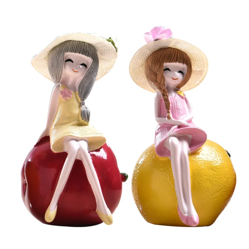 

Nordic Home Decoration Girl Resin Home Accessories for Girls Room Living Room Decoration Accessories Resin Charms brinquedos A