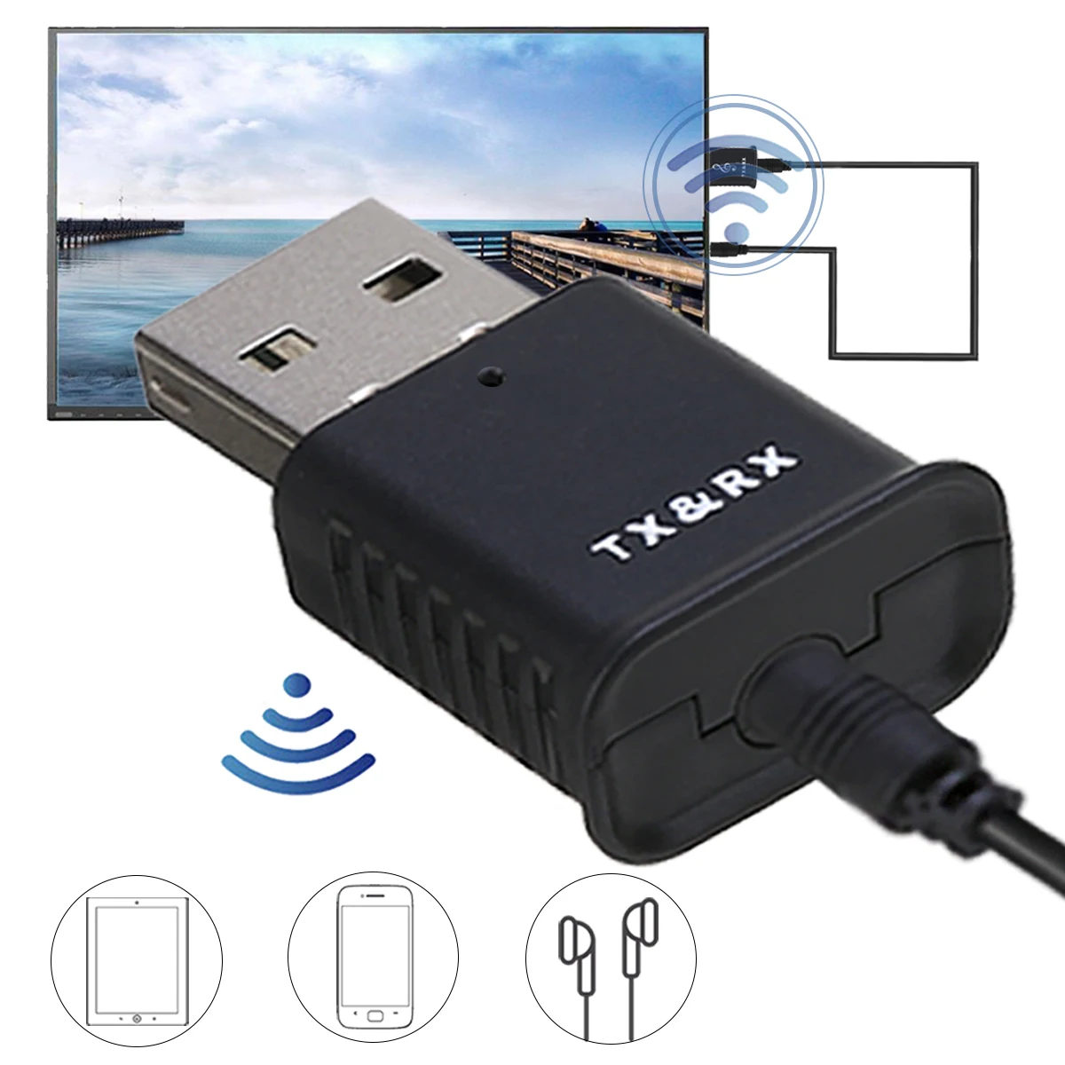 2 в 1 USB bluetooth передатчик приемник 5,0 адаптер беспроводной ТВ ПК музыкальный приемник аудио bluetooth адаптер