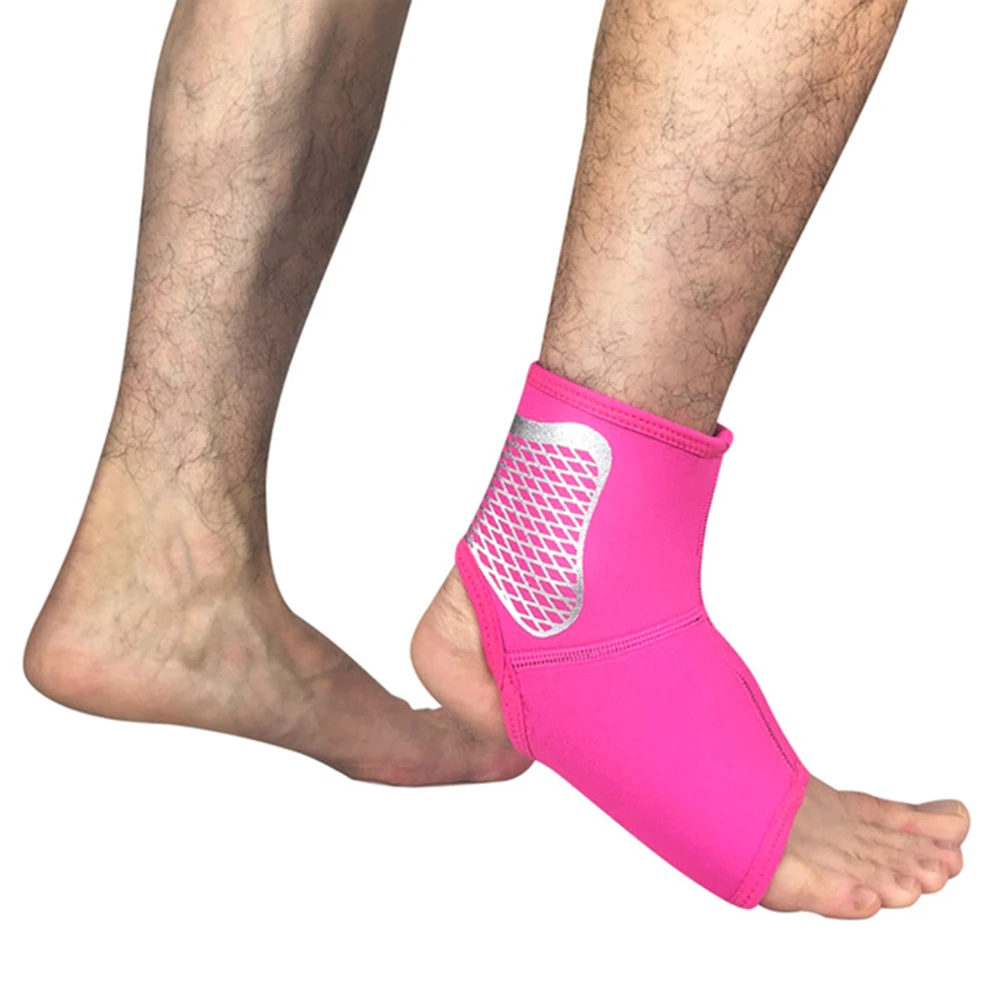 1 pair Sports Ankle Support Football Basketball Badminton Sport Protection Bandage Elastic Ankle Sprain Brace Guard Protector - Цвет: rose red