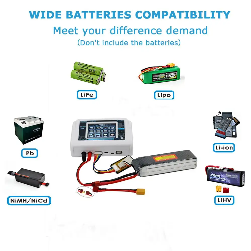 HTRC AC/DC 150 Вт 10А профессиональное зарядное устройство T150 Smart Dis зарядное устройство для Lilon/LiPo/LiFe/LiHV/NiCd/NiMH/PB Зарядное устройство