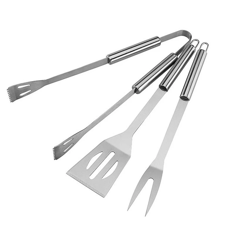 Heavy Duty Stainless Steel Barbecue Grilling Accessories & Tools with Solid Wood Handles COMINHKPR124388 Spatula & Fork Utensils Tongs BBQ-Aid 3 Piece Grill Set BBQ Accessories 