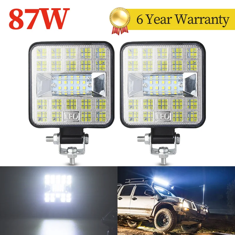 87W Led Work Light 12V 24V Drl Spot Flood Combo 4Wd Offroad Car Luci Di Lavoro Led Work Bar Per Camion Bus Suv Atv Moto Led