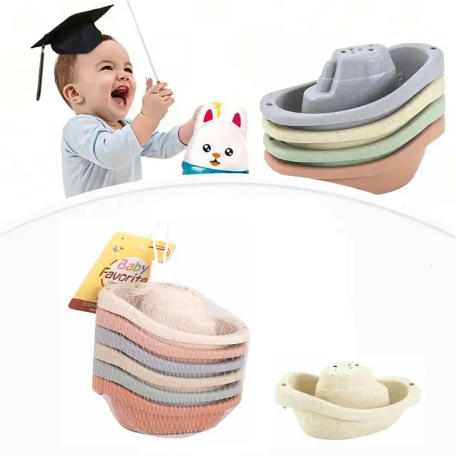 6pcs Baby Bath Toys Kids Little Boats Floating Ship Toy Bathtub Swimming Water Play Fun Educational Toys For Baby Shower 1