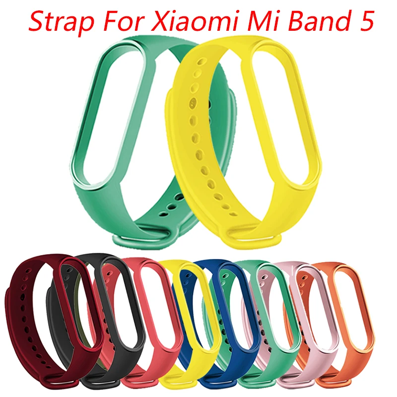 2020 силиконовый ремешок для Xiaomi Mi Band5 Tup Band 5 сменный Браслет 24 цвета | Наручные часы