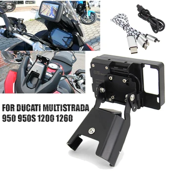 Nuovo Per Ducati Multistrada 950 S dal 2017 1260 dal2018 Enduro dal 2016 Supporto per telefono cellulare per moto Staffa per piastra GPS