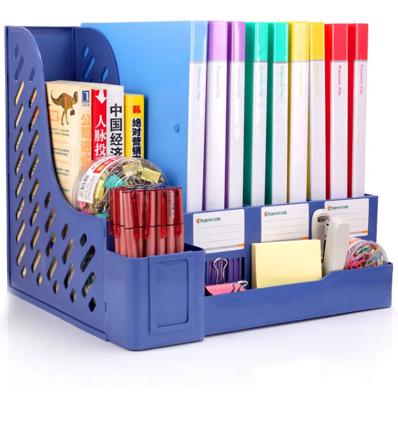

Folder Storage Box Bookshelf Table Desktop Students Office Rack Multilayer Book Basket Quadruple Four Bar Portfolio Funding