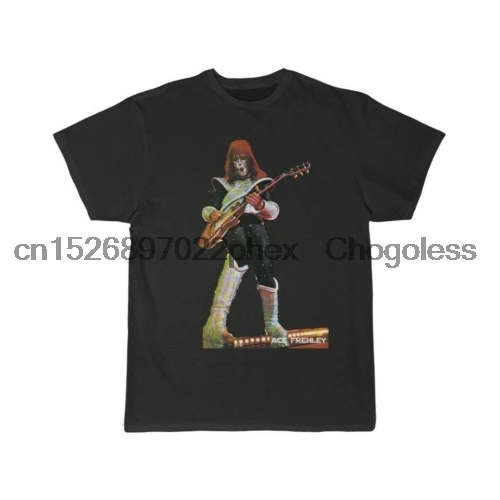 Винтажная Футболка ACE FREHLEY of KISS с коротким рукавом | Мужская одежда