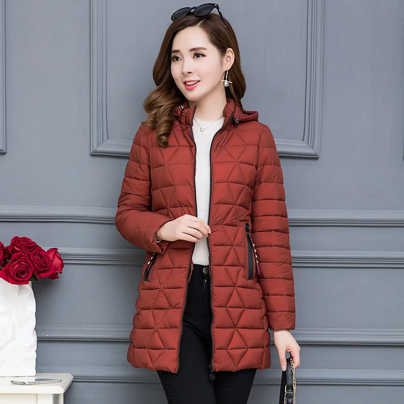 

Fall And Winter Clothes New Style Fashion Cotton-padded Clothes Women's Mid-length Korean-style Slim Fit down Jacket Cotton-padd