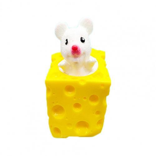 Squeeze Mouse Cheese Block Fidget Toys Pinch Toy Adorable  Easy To Clean