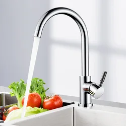 Bathroom Hot And Cold Faucet Kitchen Single Cold Faucet Household All Copper Valve Core Washbasin Sink Faucet Chrome Rotation