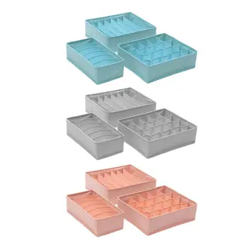 

3 Piece/Set Non-Woven Fabric Foldable Closet Underwear Organizer Drawer Divider for Panties Bras Socks Ties