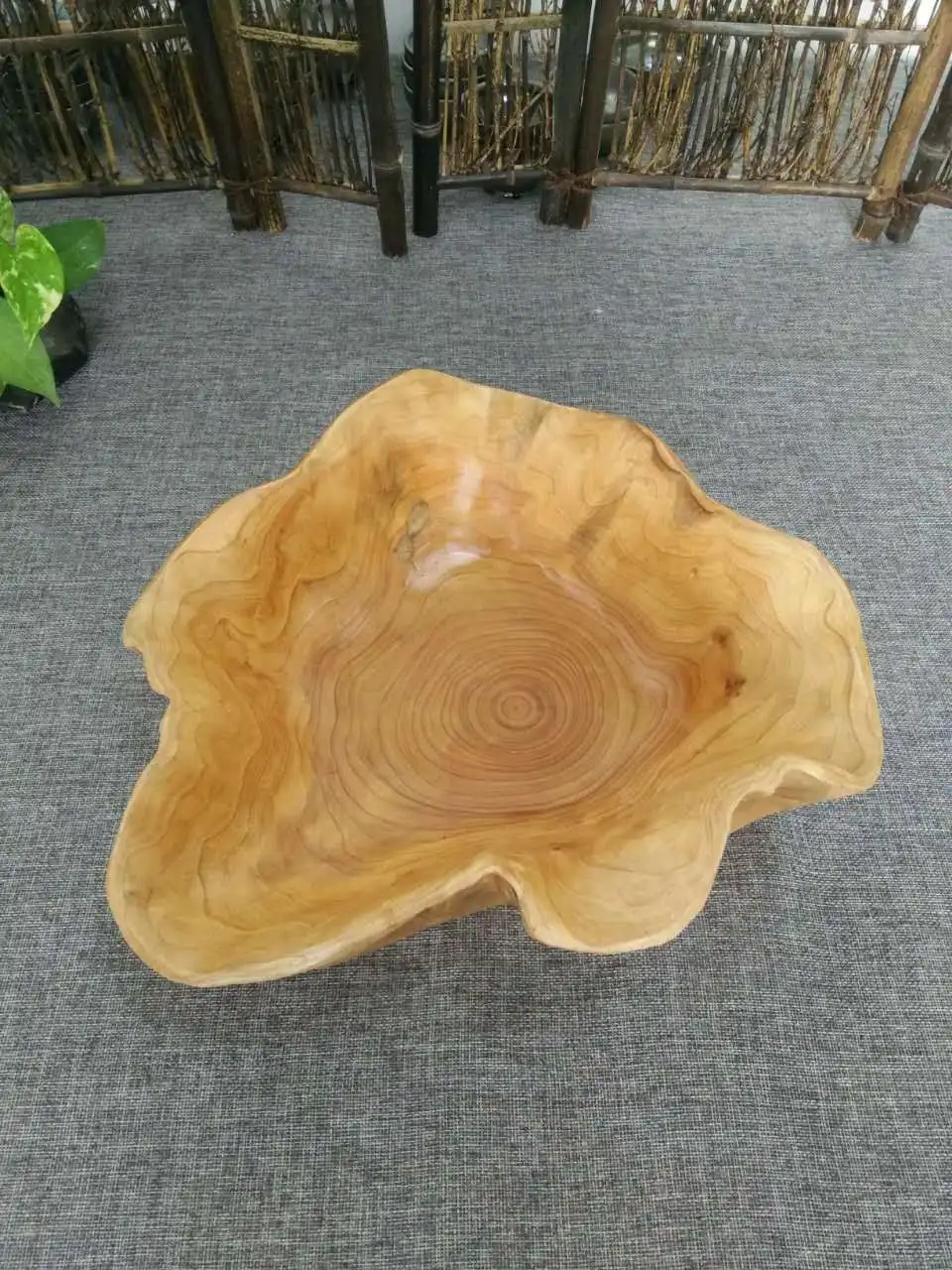 Household Fruit Plate Creative Living Room Solid Wood Multi-part Wood Candy Big Dried Fruit Tray Seperated Wooden Root Carving T