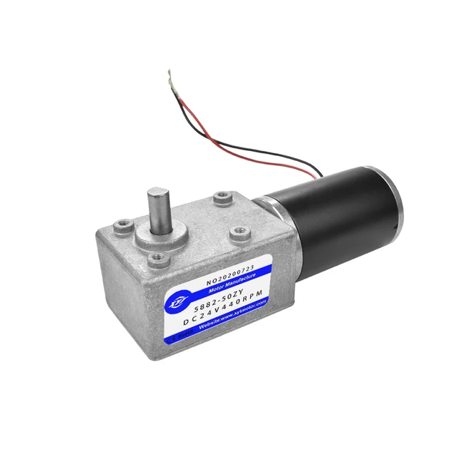 5882-50ZY Turbo Worm DC Gear Motor High Torque Low Speed Speed Control Motor 12V 24V Forward and Reverse DC Electric Motor