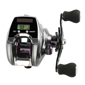 

6+1BB 8.0:1 Ratio Digital Display Baitcasting Reel Line Counter Solar Charging System High Speed Fishing Reel Tackle Accessories
