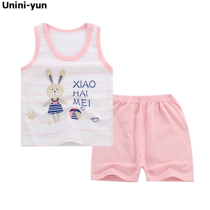 Unini-yun/комплект одежды для маленьких мальчиков и девочек, Детский жилет+ штаны, комплект детской одежды с героями мультфильмов повседневные Костюмы коллекция года, летняя одежда для младенцев - Цвет: Серебристый