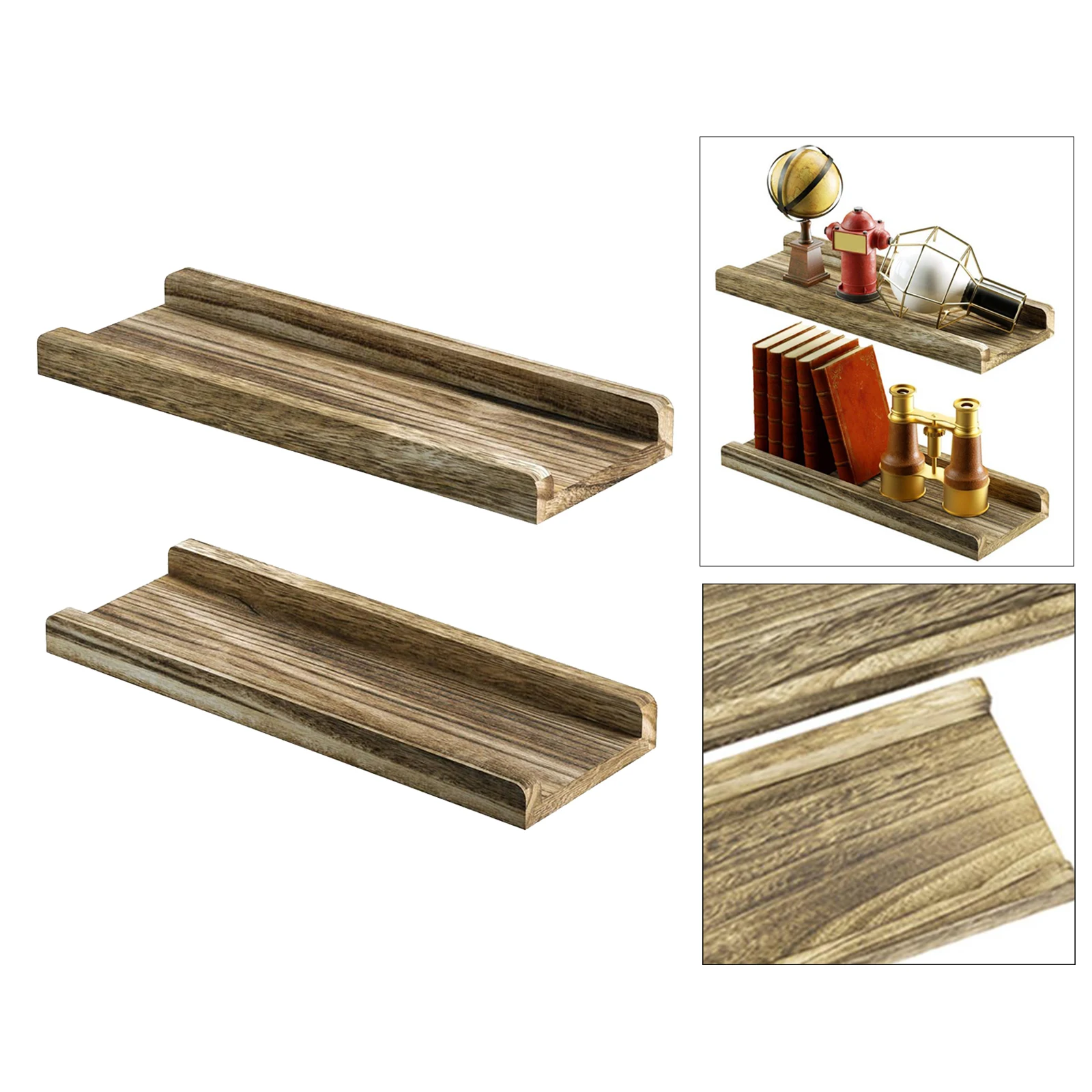 2 Pieces Rustic Driftwood Shelves Farmhouse Wall Shelves for Living Room B