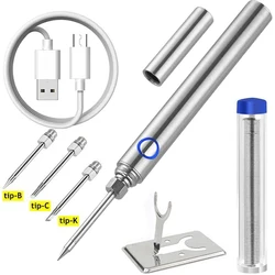 Mini fer à souder électrique 5V 20W, chargement USB, outil de soudage, fer à souder électrique Portable sans fil, réparations de soudage 
