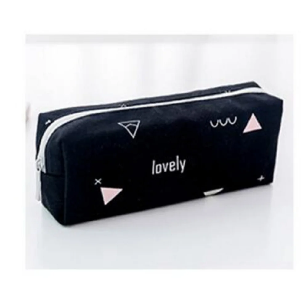 Kawaii Canvas Starry Sky Pencil Case For Girls Geometry Pencil Bags Big Capacity Pen Box School Pencil Cases Stationery Supplies