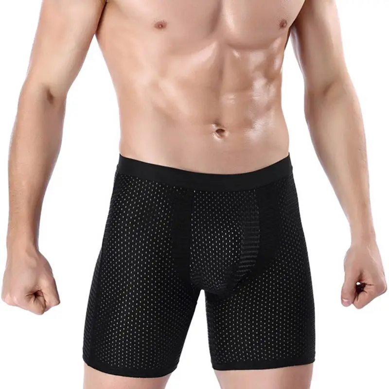 Шорты для тела Bulge Boxer дышащий шелк светло-голубого цвета мягкий мешочек сетка облегающее нижнее белье для мужчин