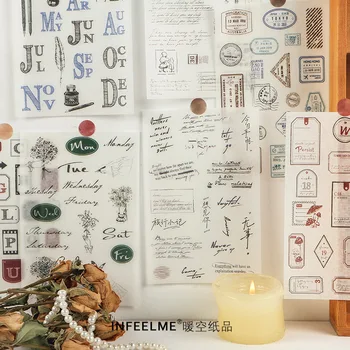 

2 Sheets/pack Letters, Numbers, Weekend Useful Decorative Stationery Stickers for Notebook, Laptop, Mobile Phone, Desk Calendar