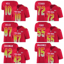 Канзас-Сити Женская Мужская молодежная Патрик махомс II тайрек Хилл лимитированная футбольная Джерси чифы красный AFC Pro Bowl